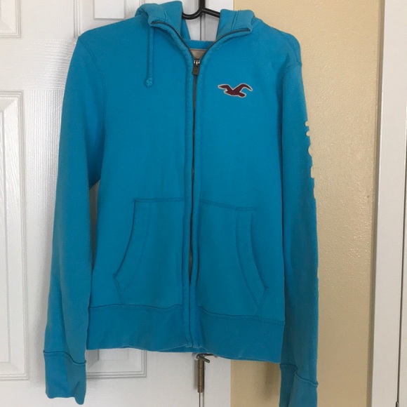 hollister full zip icon hoodie